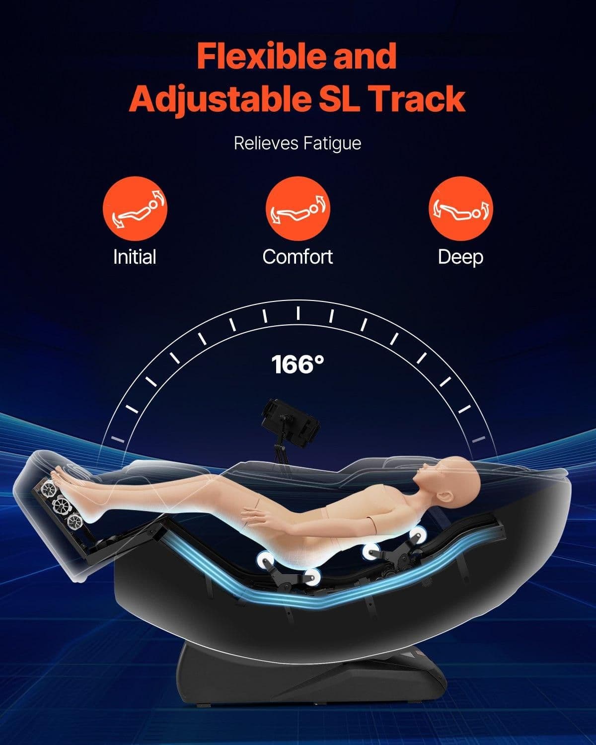 image-VEVOR Dual-Core 4D+3D Full Body Massage Chair, with Extended SL Track, Deep Yoga Stretch, Electric Extendable Footrest, TFT, AI Voice Control, Heat, Airbags, Armrest Controls, Wheels