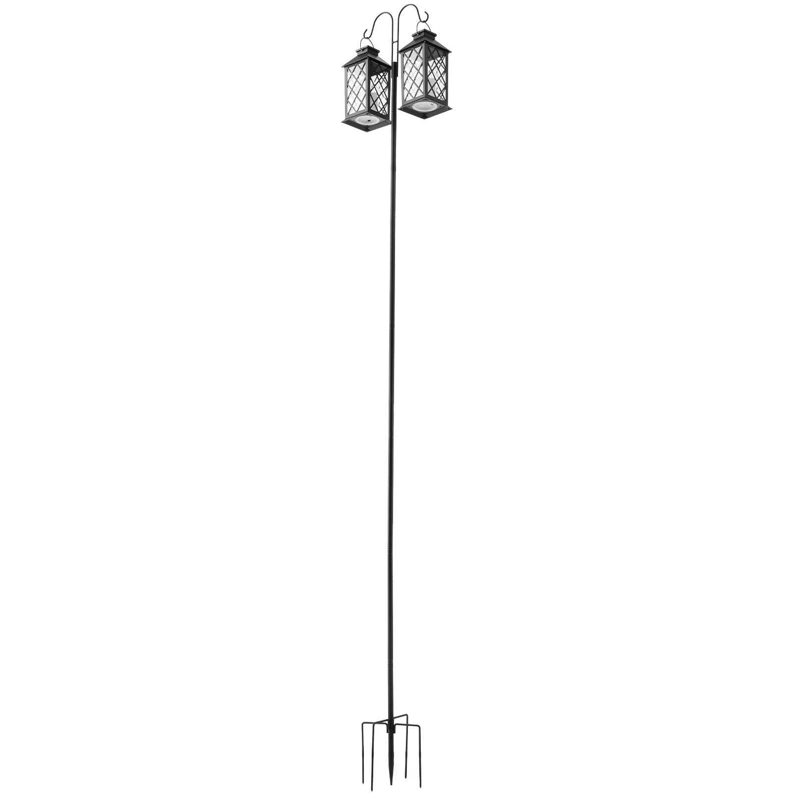 image-VEVOR Double Shepherds Hooks for Outdoor, 8 Pack 108 Inch Heavy Duty Bird Feeder Pole, 3/4 Inch Thick Garden Hooks for Hanging Hummingbird Feeder, Plant Baskets, Solar Light Lanterns,Wind Chimes