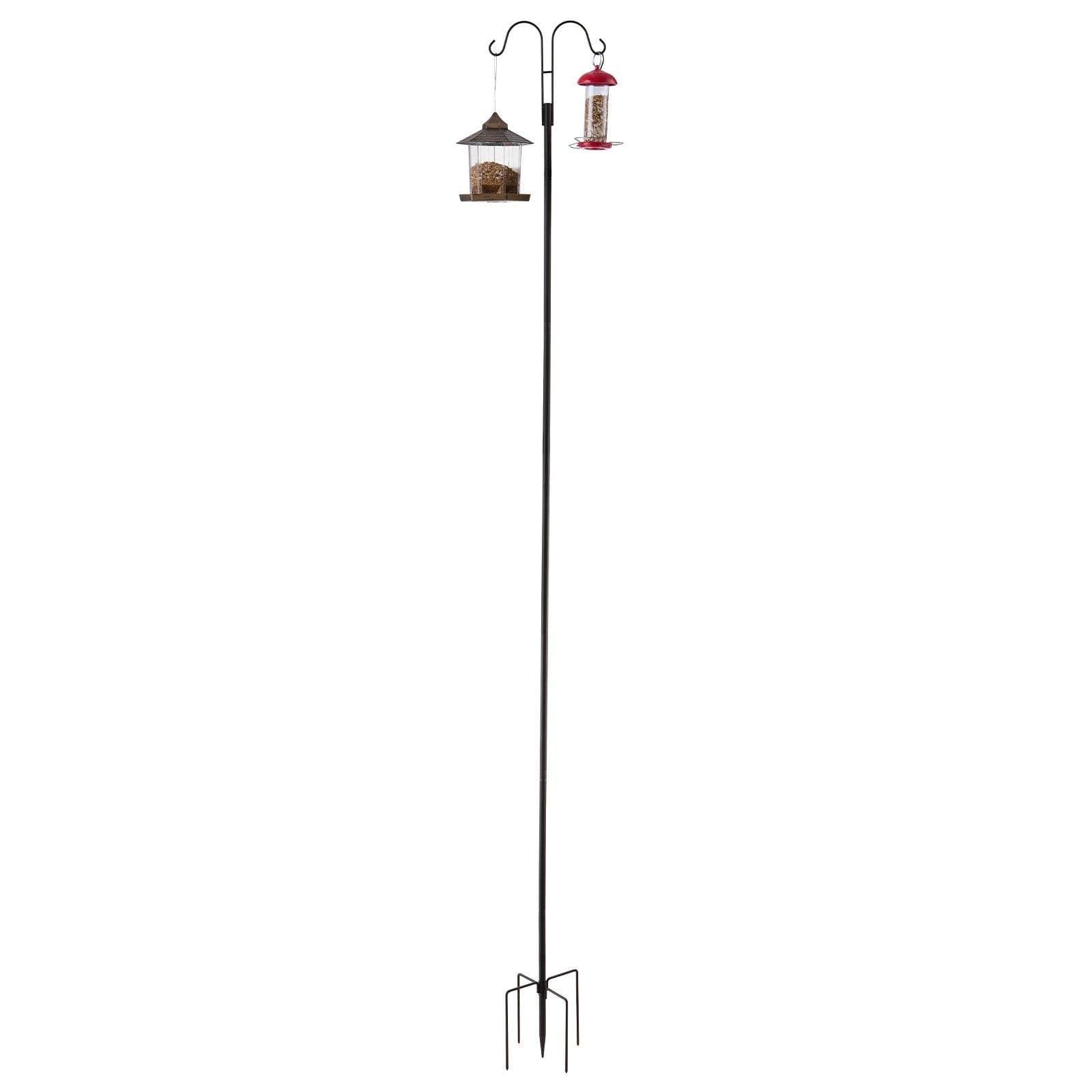 image-VEVOR Double Shepherds Hooks for Outdoor, 8 Pack 108 Inch Heavy Duty Bird Feeder Pole, 3/4 Inch Thick Garden Hooks for Hanging Hummingbird Feeder, Plant Baskets, Solar Light Lanterns,Wind Chimes
