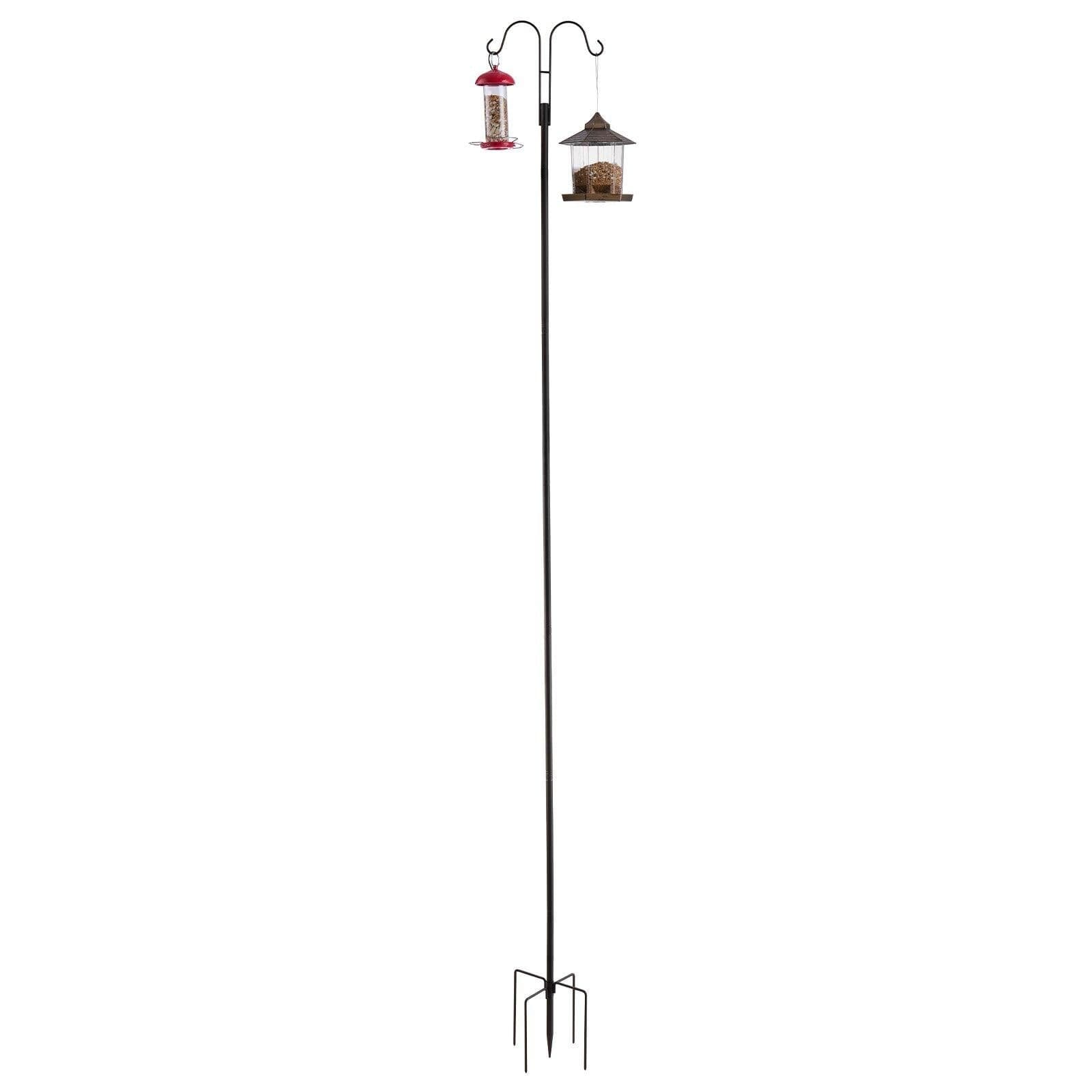 image-VEVOR Double Shepherds Hooks for Outdoor, 8 Pack 108 Inch Heavy Duty Bird Feeder Pole, 3/4 Inch Thick Garden Hooks for Hanging Hummingbird Feeder, Plant Baskets, Solar Light Lanterns,Wind Chimes