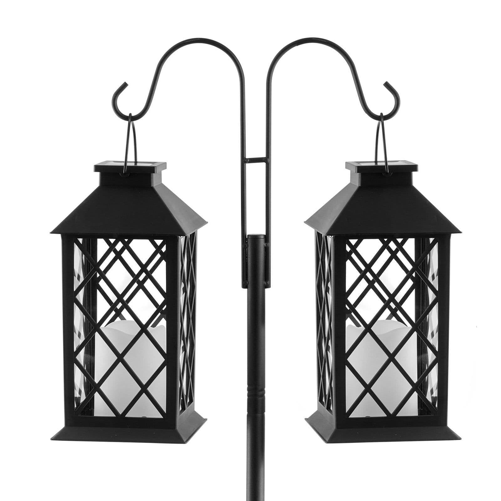 image-VEVOR Double Shepherds Hooks for Outdoor, 8 Pack 108 Inch Heavy Duty Bird Feeder Pole, 3/4 Inch Thick Garden Hooks for Hanging Hummingbird Feeder, Plant Baskets, Solar Light Lanterns,Wind Chimes