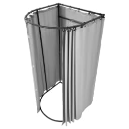 image-VEVOR Fitting Room, Dressing Room with Thick Polyester Curtains, Privacy Space with Shading Curtain and a Hook, for Boutique, Mall, Tailor's Store & Outdoor 39 x 37 x 79 in (Black and Gray-White)