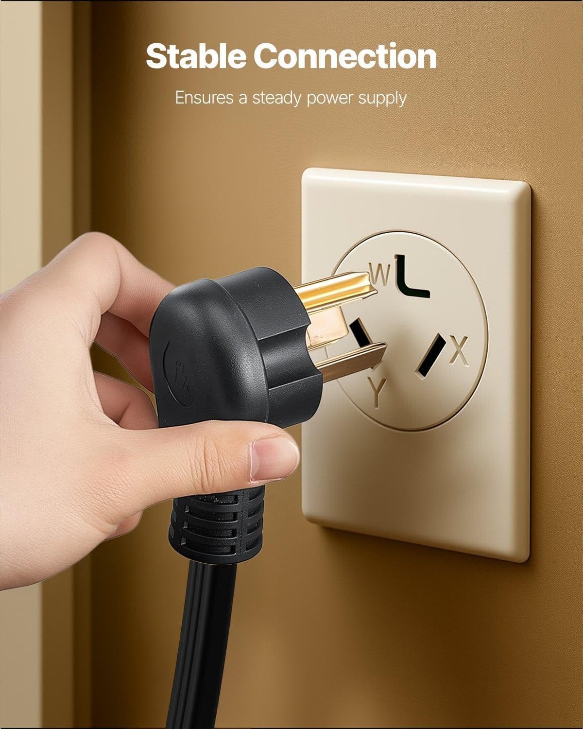 image-VEVOR 10 ft Dryer Power Cord, 3-Prong NEMA 10-30P Appliance Dryer Cord with Eyelet Connectors, 125V/250V, SDRT 10AWG/3C, 30A, Pure Copper Wire Cable with PVC Cable Tie, Ideal for Indoor & Outdoor Use