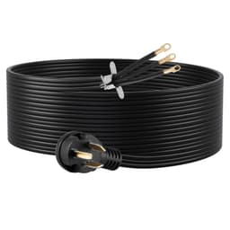 image-VEVOR 10 ft Dryer Power Cord, 3-Prong NEMA 10-30P Appliance Dryer Cord with Eyelet Connectors, 125V/250V, SDRT 10AWG/3C, 30A, Pure Copper Wire Cable with PVC Cable Tie, Ideal for Indoor & Outdoor Use