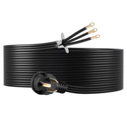 image-VEVOR 10 ft Dryer Power Cord, 3-Prong NEMA 10-30P Appliance Dryer Cord with Eyelet Connectors, 125V/250V, SDRT 10AWG/3C, 30A, Pure Copper Wire Cable with PVC Cable Tie, Ideal for Indoor & Outdoor Use