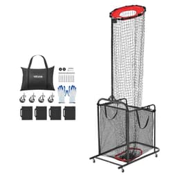 image-VEVOR Volleyball Setter Training Equipment, Angle and Height Adjustable Volleyball Trainer, Portable Practice Net with Cart, Wheels, Carrying Bag, Indoor Outdoor Target Net for Serving Spiking Setting