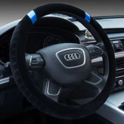 image-Steering wheel short plush car handle