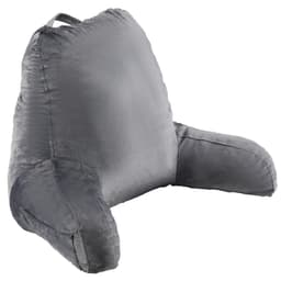 image-VEVOR Reading Pillow, Large Size Bed Pillow with Shredded Memory Foam, Back Pillow with 3 Pockets and Washable Short Velvet Cloth, Top with Handle, for Watching TV, Reading, Gaming, Resting, Grey