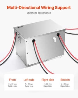image-VEVOR Battery Box, Group 24/31 Trolling Motor Battery Box, Marine Batteries Case with Rubber-Grommet Cable Holes, Aluminum Alloy Shell Storage Case, Easy Installation, for Off-Road Racers, Trucks