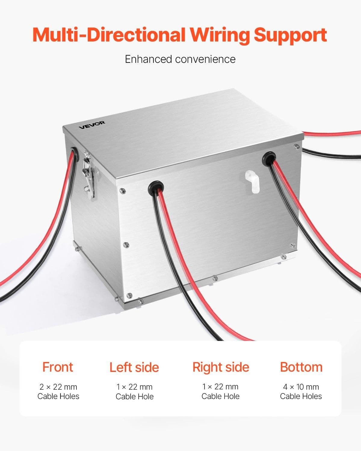 image-VEVOR Battery Box, Group 24/31 Trolling Motor Battery Box, Marine Batteries Case with Rubber-Grommet Cable Holes, Aluminum Alloy Shell Storage Case, Easy Installation, for Off-Road Racers, Trucks