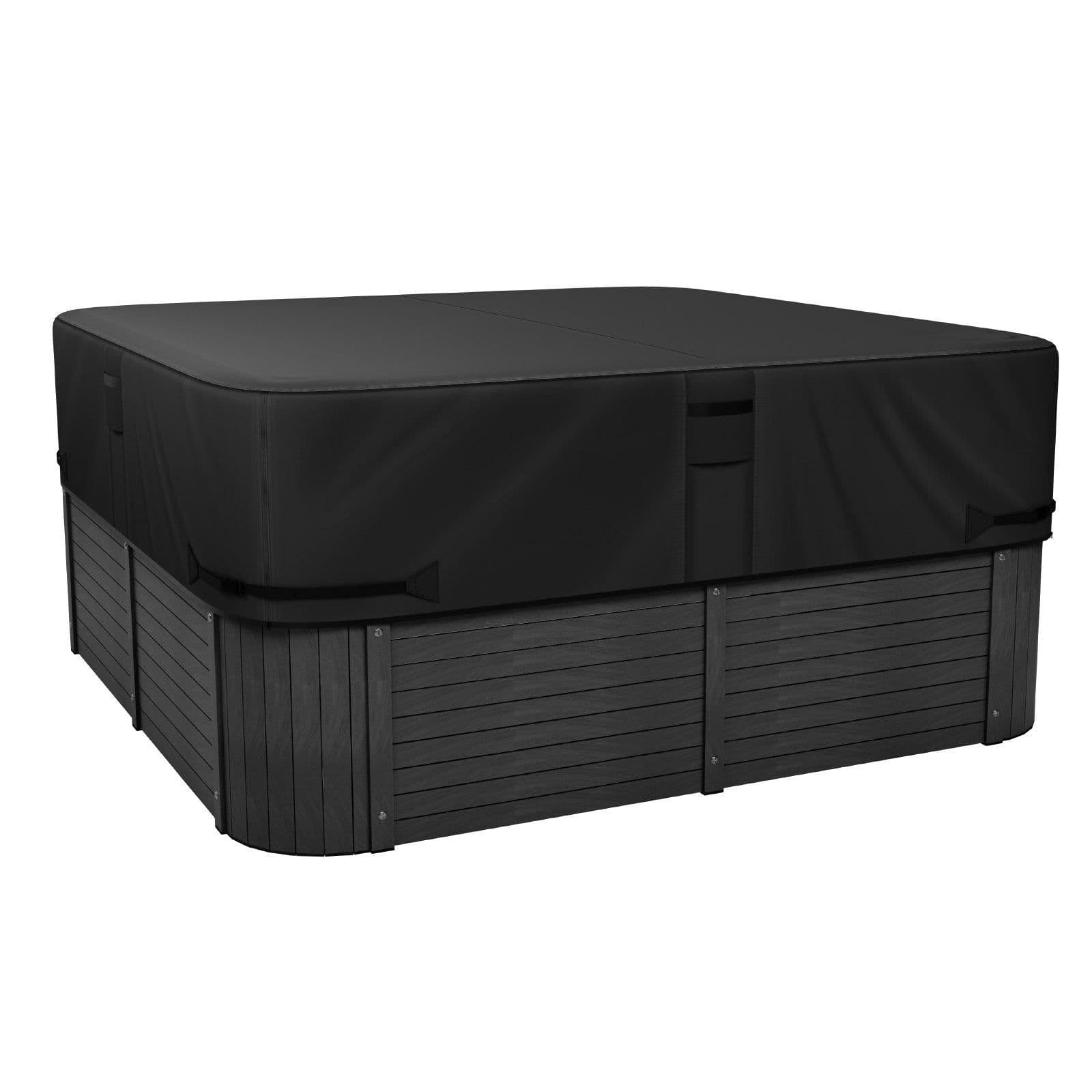 image-VEVOR Outdoor Hot Tub Cover, 88 x 88 x 20 Inch Weatherproof and Waterproof Hot Tub Cover Protector, 600D Heavy Duty Oxford Fabric and 950N Tearing Strength, Square Spa Covers for Hottub, Black