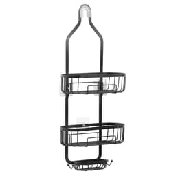 image-VEVOR Shower Caddy, 3-Tier Hanging Bathroom Shower Storage Organization Shelves Rack Set, with Soap Holder and Hooks for Towels, Sponge, 40 lbs Large Weight Capacity, Fits Shower Head, Matte Black