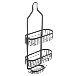 image-VEVOR Shower Caddy, 3-Tier Hanging Bathroom Shower Storage Organization Shelves Rack Set, with Soap Holder and Hooks for Towels, Sponge, 40 lbs Large Weight Capacity, Fits Shower Head, Matte Black