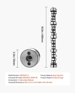image-VEVOR Engine Camshaft, 12625437 SP011-16 Cam Replacement, Compatible with Norris trucks from 1999-2013 GM Gen3/4, LS Truck Engine 4.8L, 5.3L, 6.0L, and 6.2L