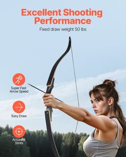 image-VEVOR Recurve Bow and Arrows Kit, 60 inch Wooden Takedown Bows, Right Handed Ergonomic Archery Recurve Bow Package, Longbow for Outdoor Target Training Practice Hunting, Beginners to Advanced, 50 lbs