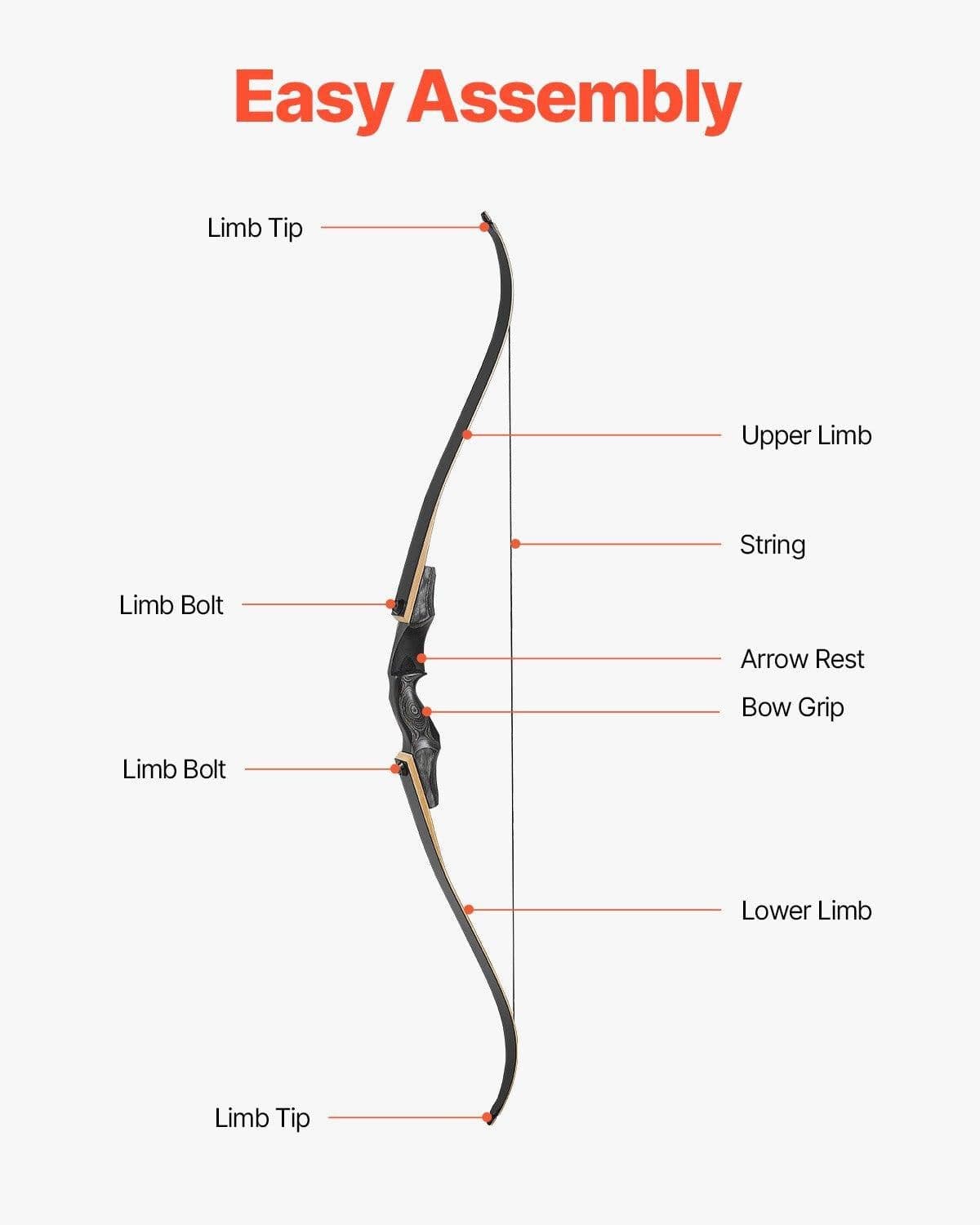image-VEVOR Recurve Bow and Arrows Kit, 60 inch Wooden Takedown Bows, Right Handed Ergonomic Archery Recurve Bow Package, Longbow for Outdoor Target Training Practice Hunting, Beginners to Advanced, 50 lbs