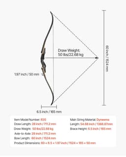 image-VEVOR Recurve Bow and Arrows Kit, 60 inch Wooden Takedown Bows, Right Handed Ergonomic Archery Recurve Bow Package, Longbow for Outdoor Target Training Practice Hunting, Beginners to Advanced, 50 lbs