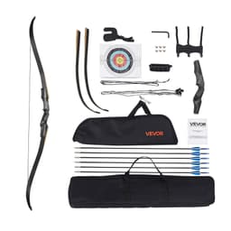 image-VEVOR Recurve Bow and Arrows Kit, 60 inch Wooden Takedown Bows, Right Handed Ergonomic Archery Recurve Bow Package, Longbow for Outdoor Target Training Practice Hunting, Beginners to Advanced, 50 lbs