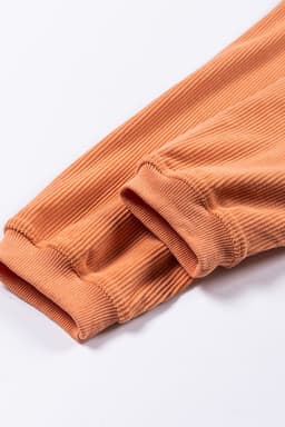 image-Strawberry Pink Ribbed Corded Oversized Sweatshirt