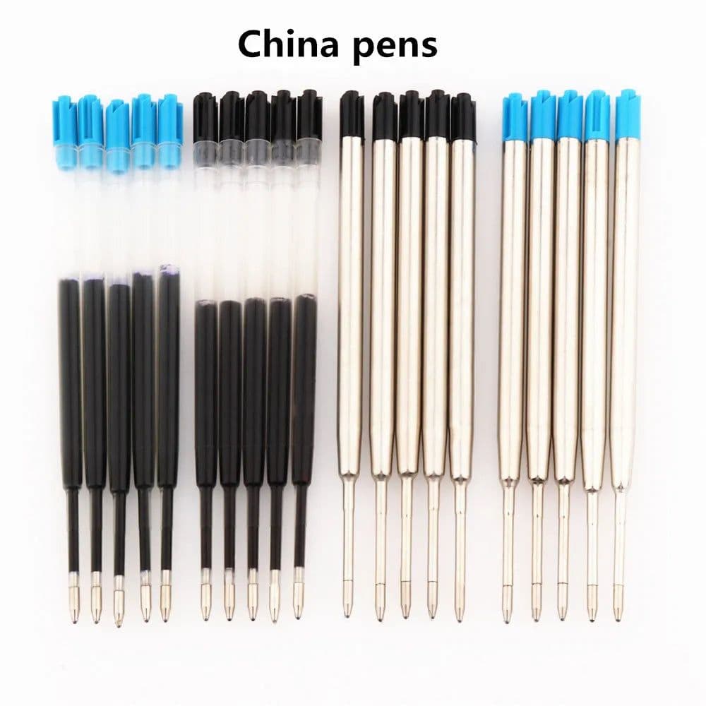 image-High quality 5pcs Black Blue Gel Oily ink Refill Ballpoint Pen School office stationery Suitable for ball point pens Writing