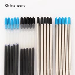 image-High quality 5pcs Black Blue Gel Oily ink Refill Ballpoint Pen School office stationery Suitable for ball point pens Writing