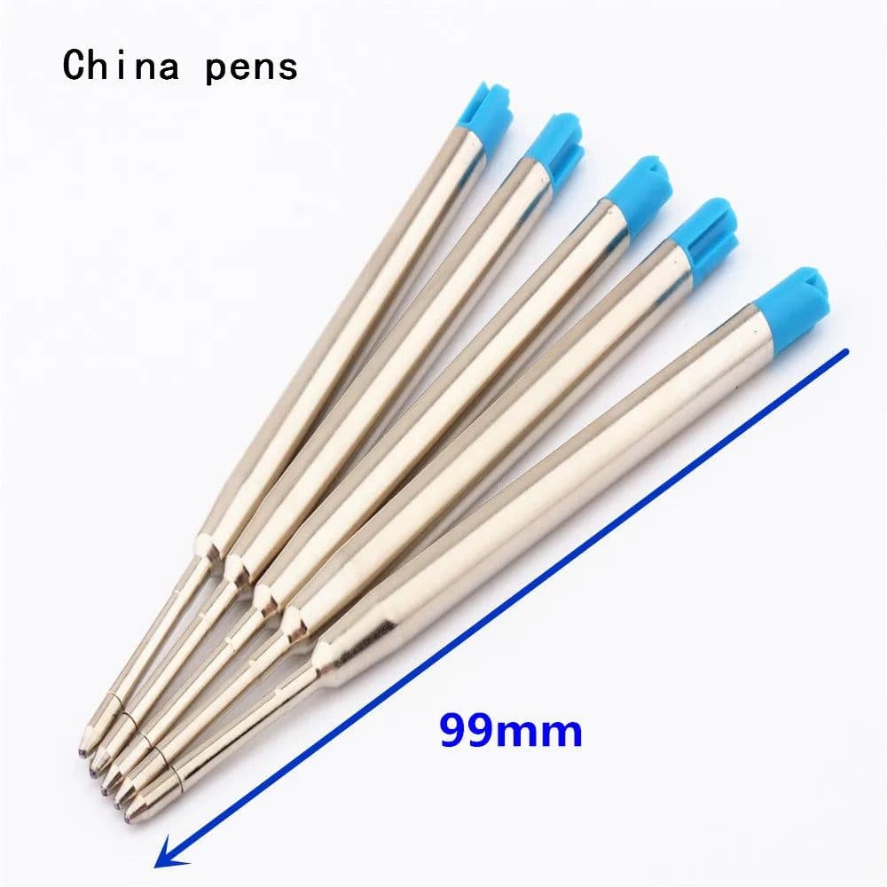 image-High quality 5pcs Black Blue Gel Oily ink Refill Ballpoint Pen School office stationery Suitable for ball point pens Writing