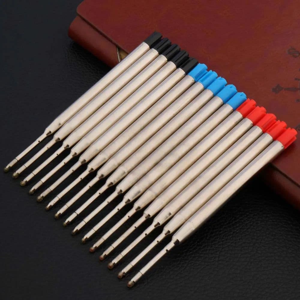 image-High quality 10Pc Red blue black FIT FOR metal PEN Style GIFT Ballpoint Pen Refills Business Office school supplies Writing