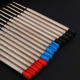image-High quality 10Pc Red blue black FIT FOR metal PEN Style GIFT Ballpoint Pen Refills Business Office school supplies Writing