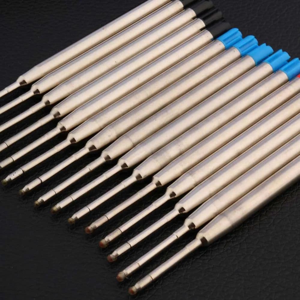 image-High quality 10Pc Red blue black FIT FOR metal PEN Style GIFT Ballpoint Pen Refills Business Office school supplies Writing
