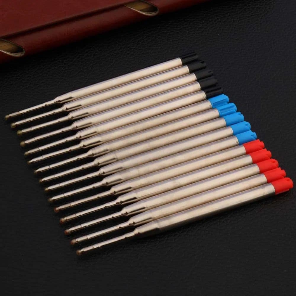 image-High quality 10Pc Red blue black FIT FOR metal PEN Style GIFT Ballpoint Pen Refills Business Office school supplies Writing