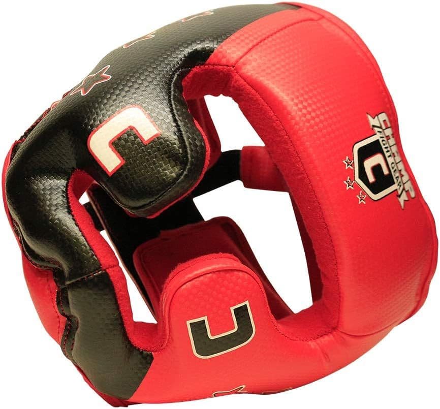 image-Amber Fight Gear Champ Boxing Headgear Red/Black Adjustable Lightweight Durable Sparring