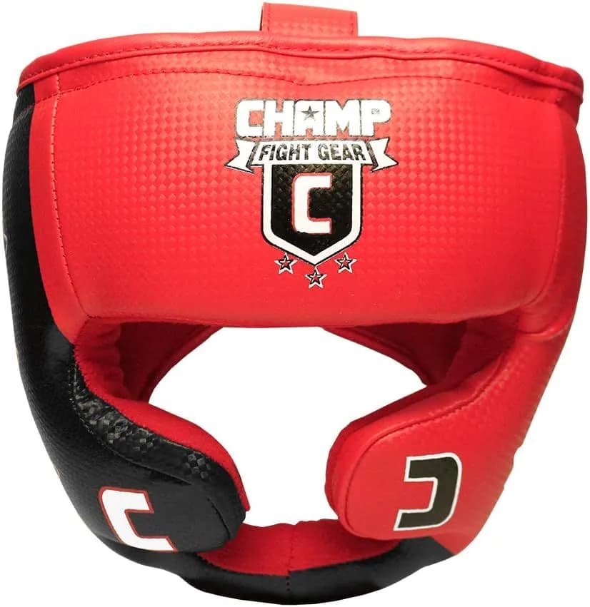 image-Amber Fight Gear Champ Boxing Headgear Red/Black Adjustable Lightweight Durable Sparring