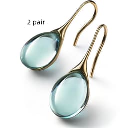 image-Four Color Inlaid Opal Earrings European And American Ladies Fashion Earrings