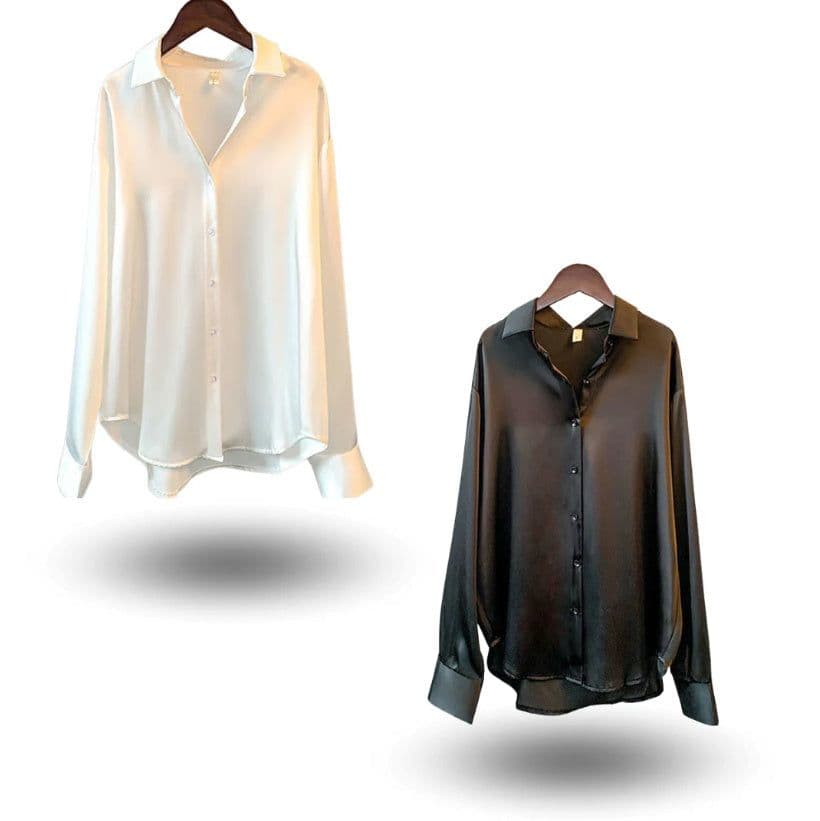 image-Women's Long-sleeved Satin Shirt