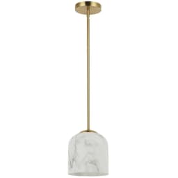 image-1 Light Pendant in Aged Brass w/ Alabaster Glass