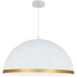 image-1 Light Incandescent Pendant Matte White with Gold Trim