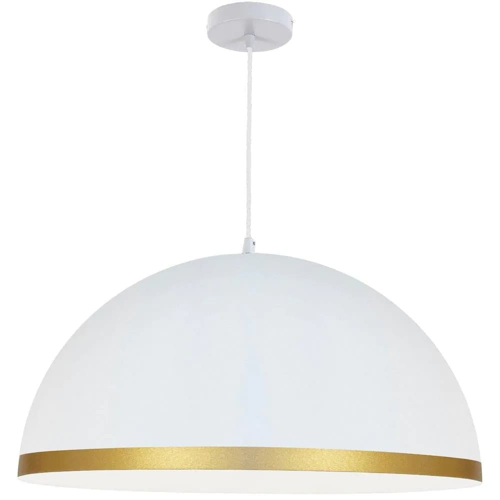 image-1 Light Incandescent Pendant Matte White with Gold Trim