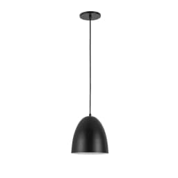 image-1 Light Pendant in Matte Black w/ in Matte Black Metal Shade