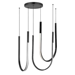 image-62W Horizontal Pendant Matte Black with White Silicone Diffuser
