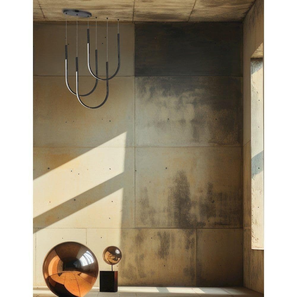 image-62W Horizontal Pendant Matte Black with White Silicone Diffuser
