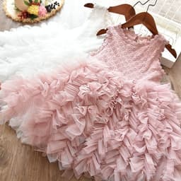 image-Autumn And Winter Explosions Hollow Children's Skirt Lace Long-sleeved Girls White Princess Dress Irregular Dress