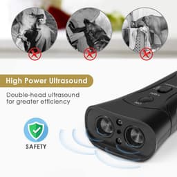 image-Amazon hot-selling pet supplies double horn laser dog training device ultrasonic double head dog repeller dogrepeler