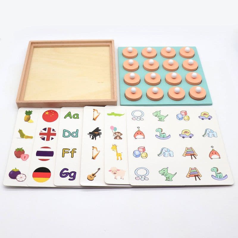 image-Memory Match Chess Game 3D Puzzles Wooden Early Educational Family Party Casual Interaction Game Toy For Children Kid