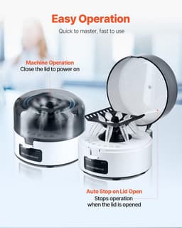image-VEVOR Mini Centrifuge Machine, 3013xg RCF Electric Laboratory Centrifuge Machine with 2-in-1 Rotor for 0.2/1.5/2ml Tube Capacity, Fixed Speed 7000r/min, Low Noise, Widely Used in Various Experiments