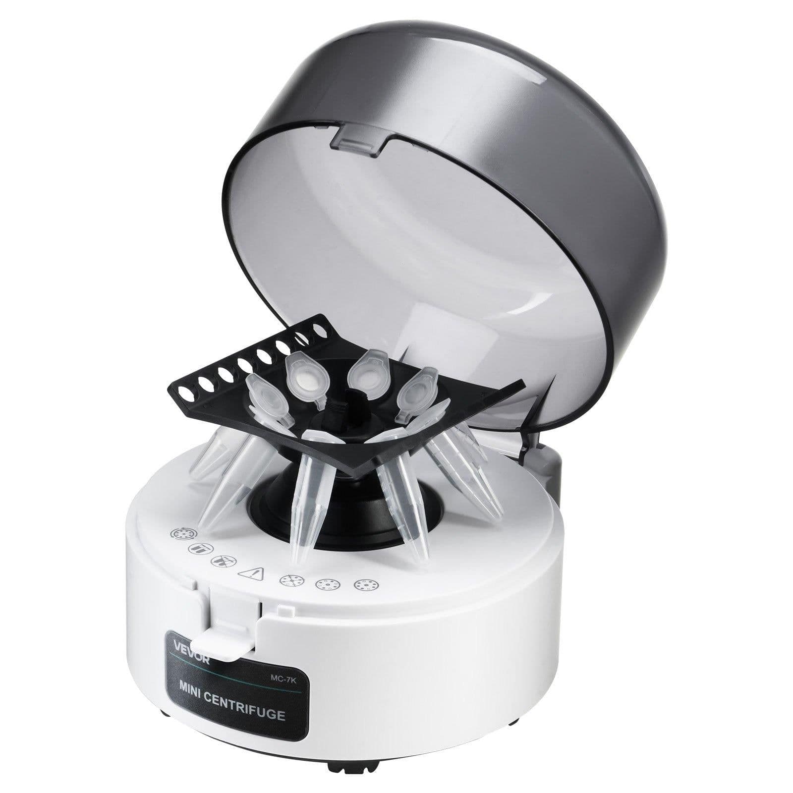 image-VEVOR Mini Centrifuge Machine, 3013xg RCF Electric Laboratory Centrifuge Machine with 2-in-1 Rotor for 0.2/1.5/2ml Tube Capacity, Fixed Speed 7000r/min, Low Noise, Widely Used in Various Experiments