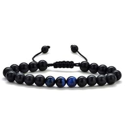 image-Tiger Eye Couple Bracelets Matte Black Agate Beads Bracelet