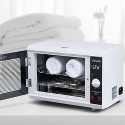 image-VEVOR Nail Tool Cleaning Machine, 12L Large Capacity, Knob Control, Tool Cabinet Cleaner Box with Timer Setting, Tempered Glass Door, 185nm Wavelength, for Labs, Home, Nail Salons, Beauty Salons