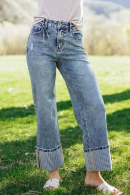 image-Ashleigh Blue Cuffed Straight Jeans