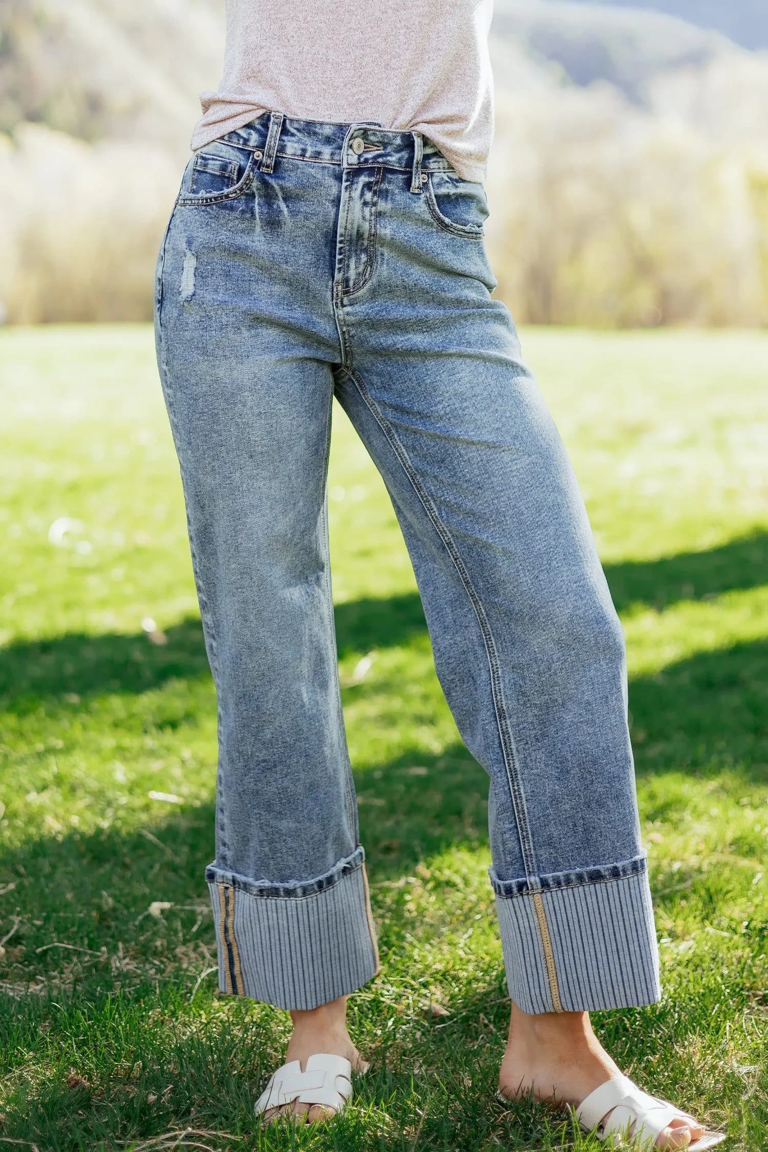 image-Ashleigh Blue Cuffed Straight Jeans