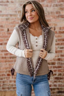 image-Goat Side Bows Sherpa Fleece Vest